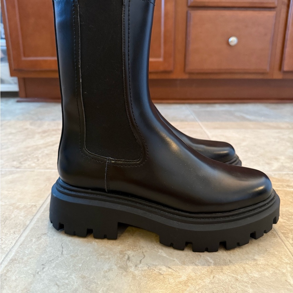 Black Chunky Sole Boots
